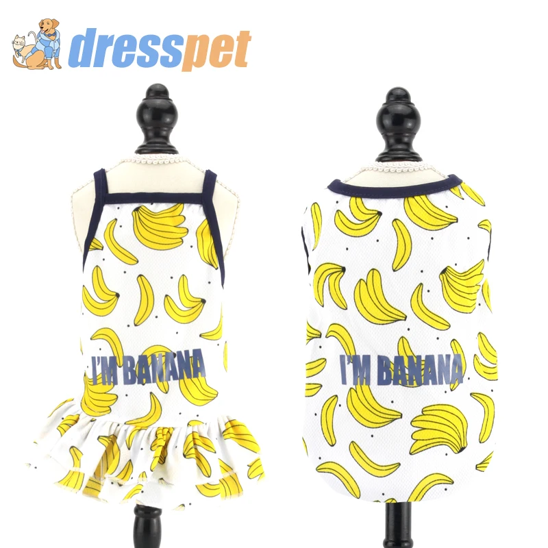 Платье для питомцев собак банановый жилет юбка одежда XS-XXL милая модная дышащая