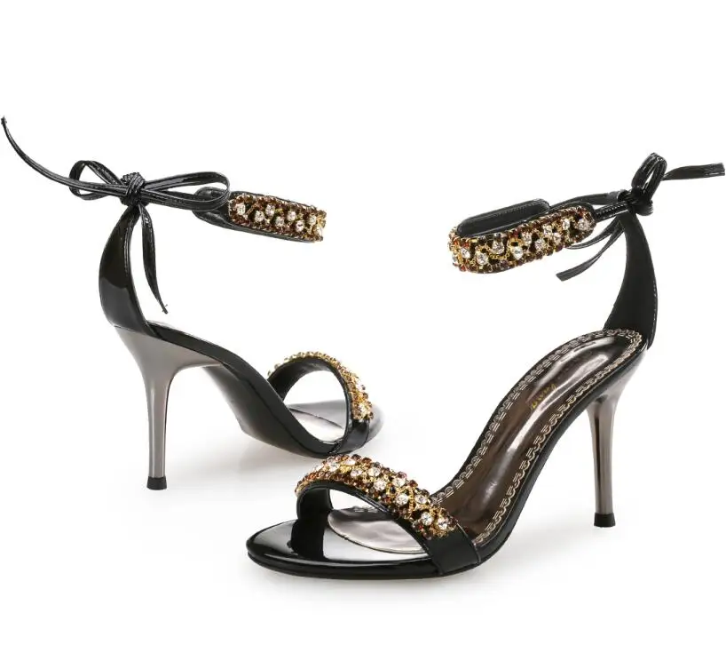 9cm shoe with bag Новинка года; женские летние сандалии; женские Вечерние туфли на высоком каблуке с сумочкой; Свадебная обувь для невесты; сандалии с кисточками и стразами для вечеринок - Цвет: 9cm shoe with bag