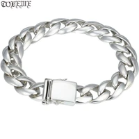 100 925 silver bracelet vintage solid 925 sterling silver chain bracelet man bracelet