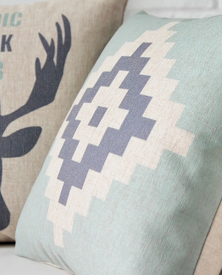 Подушка в скандинавском стиле с изображением синего оленя домашний декор