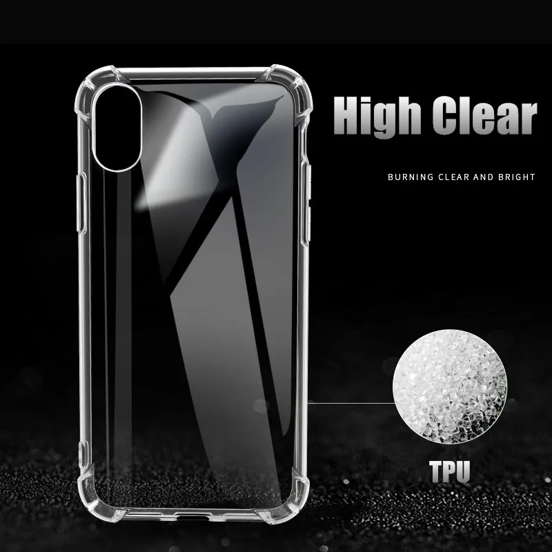 Fashion Shockproof Clear Silicone Protect Cover For iPhone X XS Max XR Case Soft TPU 6s 6 7 8 Plus 5 5S |