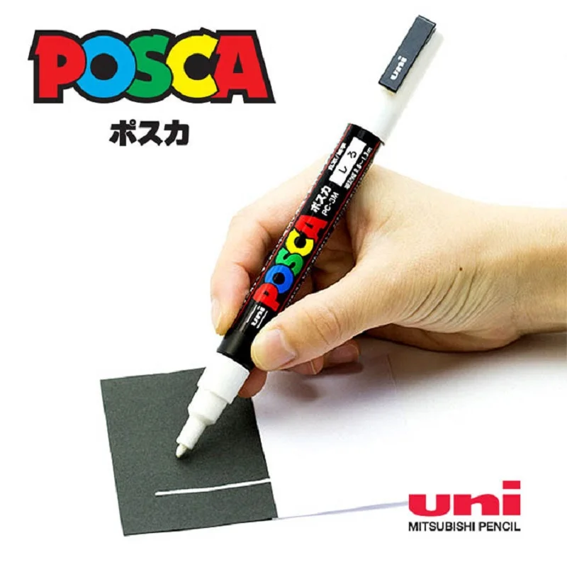 1 шт. UNI Posca маркеры 0 9 мм 3 17 цветов PC 3M базовый маркер для постеров рекламных