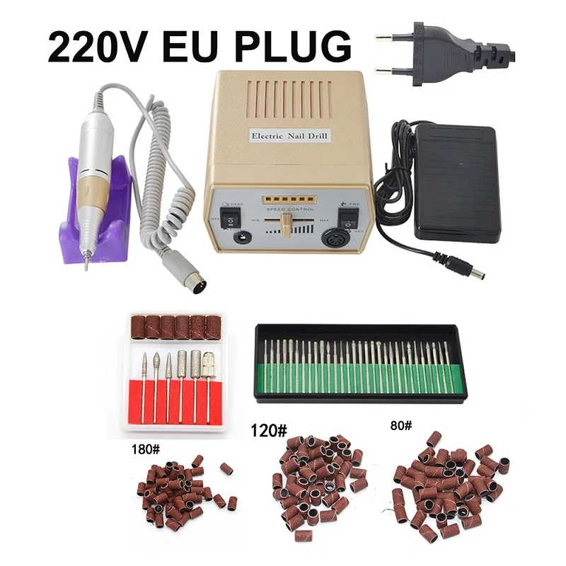 gold EU plug 30 150 Золотой электрический сверлильный станок для дизайна ногтей, Профессиональный аппарат для маникюра, оборудование для дизайна ногтей, оборудование для педикюра и маникюра - Цвет: gold EU plug 30 150