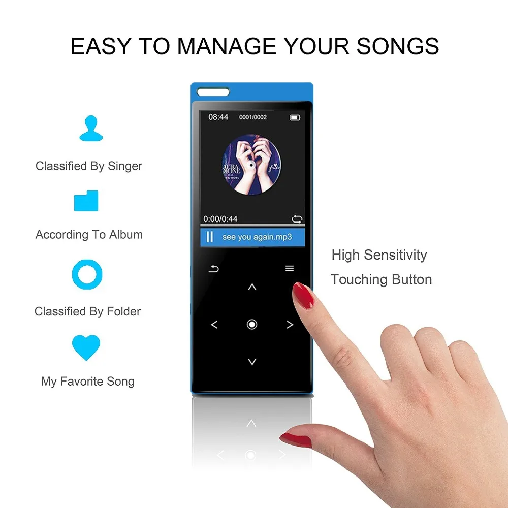 CHENFEC C12 MP3 плеер с Bluetooth 4,0 Встроенный 8 Гб динамик музыкальный плеер Поддержка FM радио Запись Иврит Русский