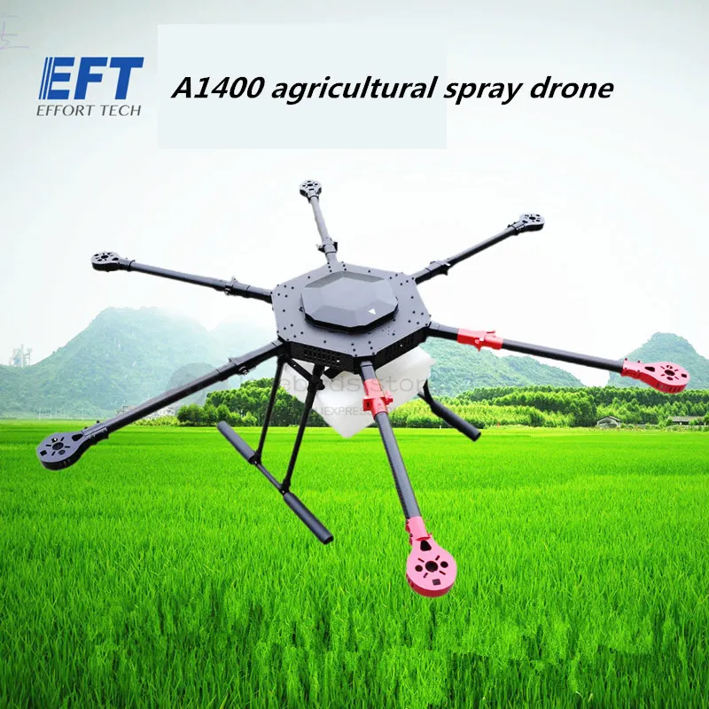 EFT DIY A1400 10L сельскохозяйственный опрыскивающий Дрон летная платформа 1400 мм из