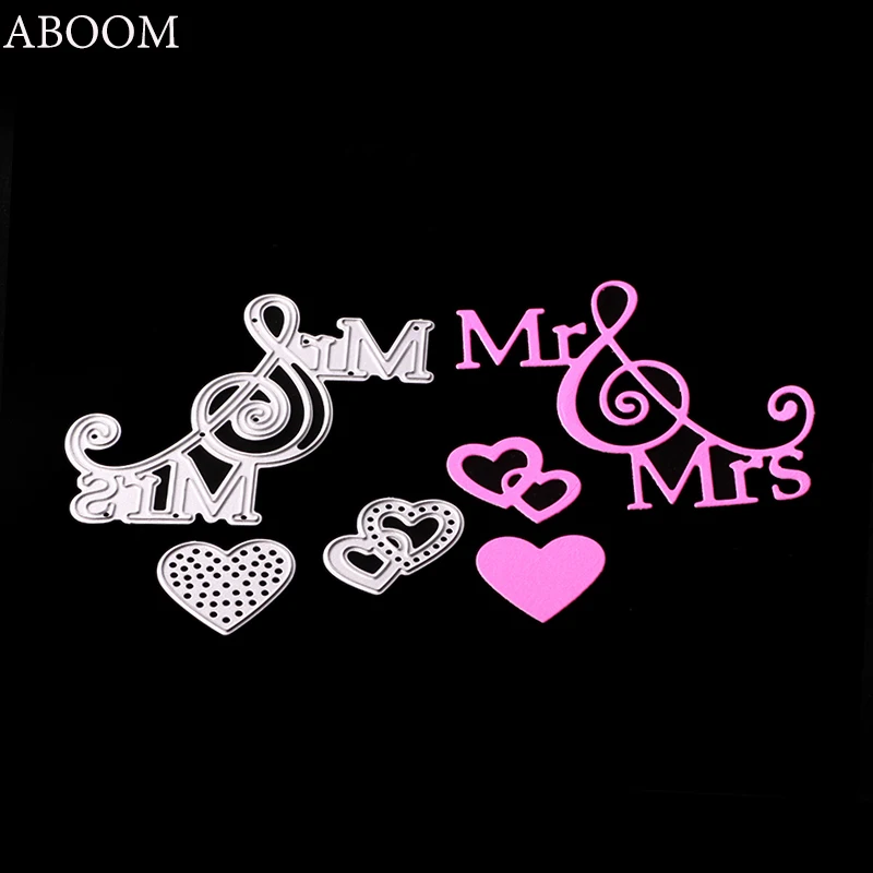 Новинка тисненые стальные штампы ABOOM с надписью Mr Love сердечки альбом для карт