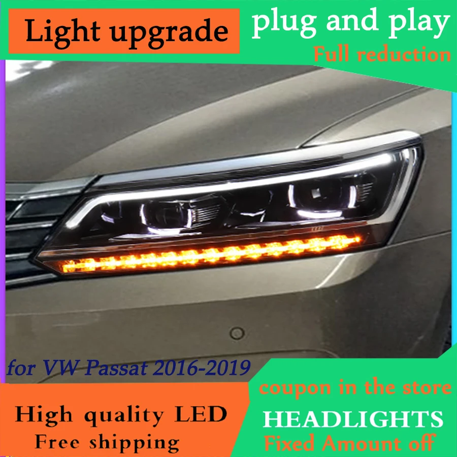 D YL Стайлинг автомобиля для VW Passat B7 фары 2011 2019 2015 2018 Америка CC светодиодные DRL Bi Xenon
