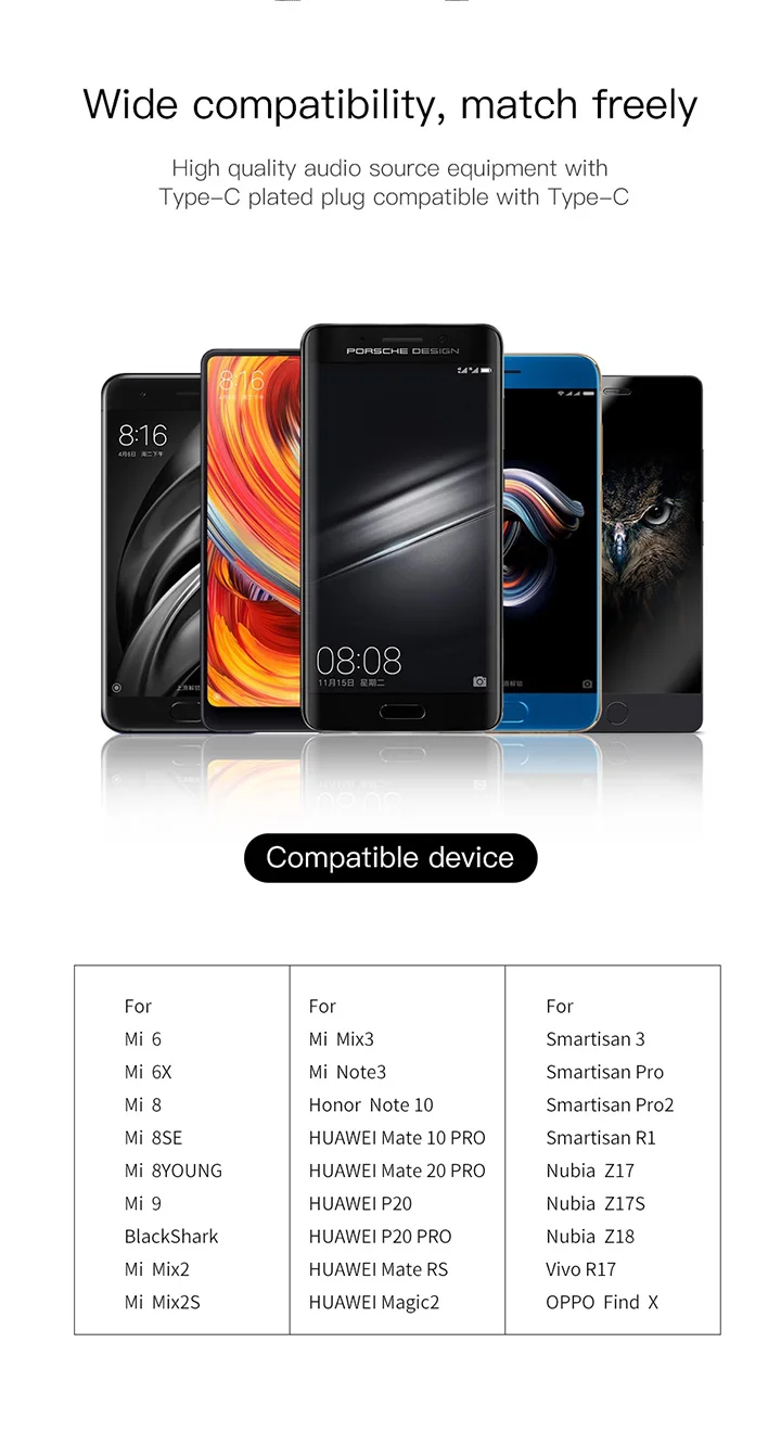 Baseus C06 usb type-c наушники стерео звук наушники с mi c для Xiaomi mi 9 8 se note 3 huawei p30 pro mate 20 pro Oppo Find X