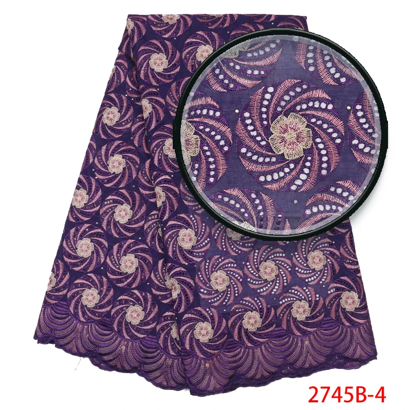 

Nigeria lace fabric 2019 high quality lace swiss cotton lace african cotton lace for women dresses KS2745B-4
