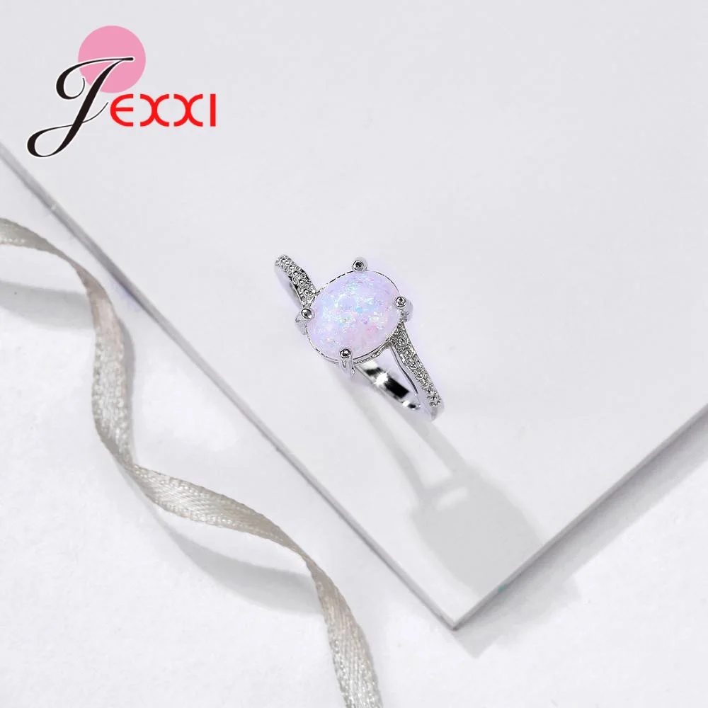 Created Oval White Fire Opal 925 Sterling Silver Wholesale Finger Rings For Women Wedding Fashion Jewelry Gift Anel | Украшения и