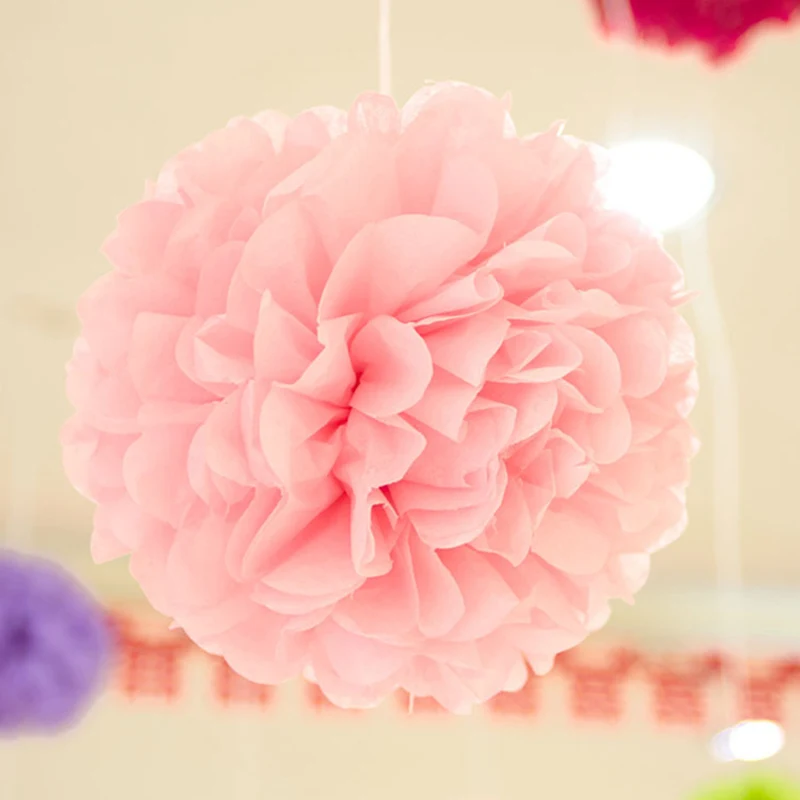 White Tissue Paper Pom Poms Flowers Balls Wedding Decorations Party Decorations Adult Baby Shower Deco Mariage Paper pompoms