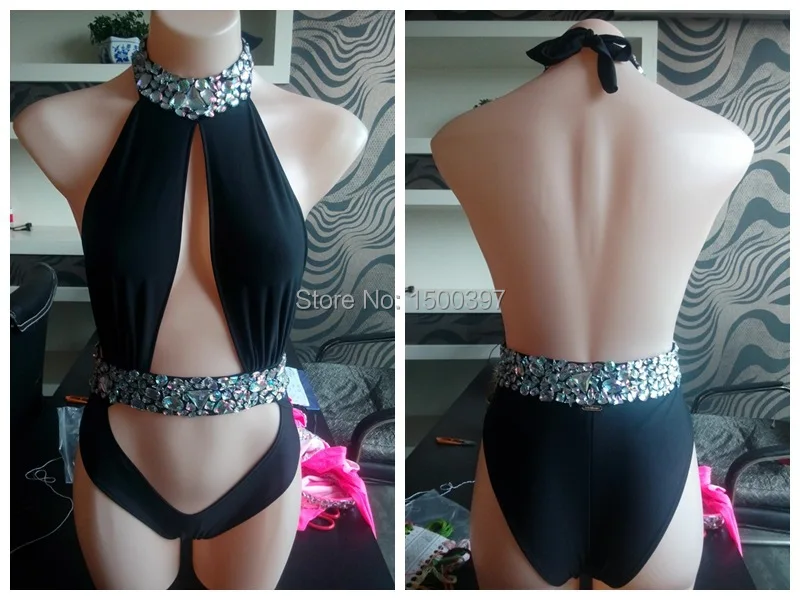 2017 бриллиантовый Цельный купальник для женщин Стразы/Кристальный сексуальный