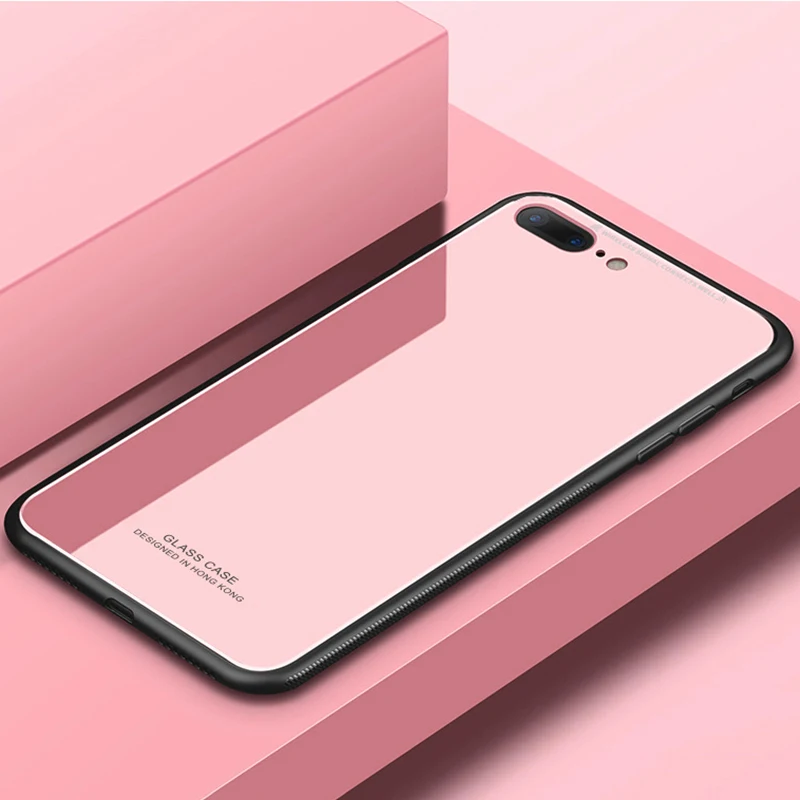Розовый Для iPhone 6 6S Plus чехол ZROTEVE Роскошный чехол для Apple iPhone 7 Plus чехол TPU Edge закаленное стекло крышка чехол для iPhone 8 Plus - Цвет: Розовый
