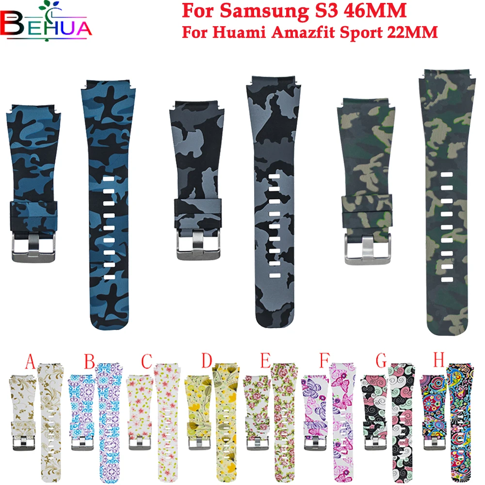 Gear s3/Galaxy S3 ремешок для часов 46 мм samsung Classic Frontier сменный силиконовый Huami Amazfit sport 22