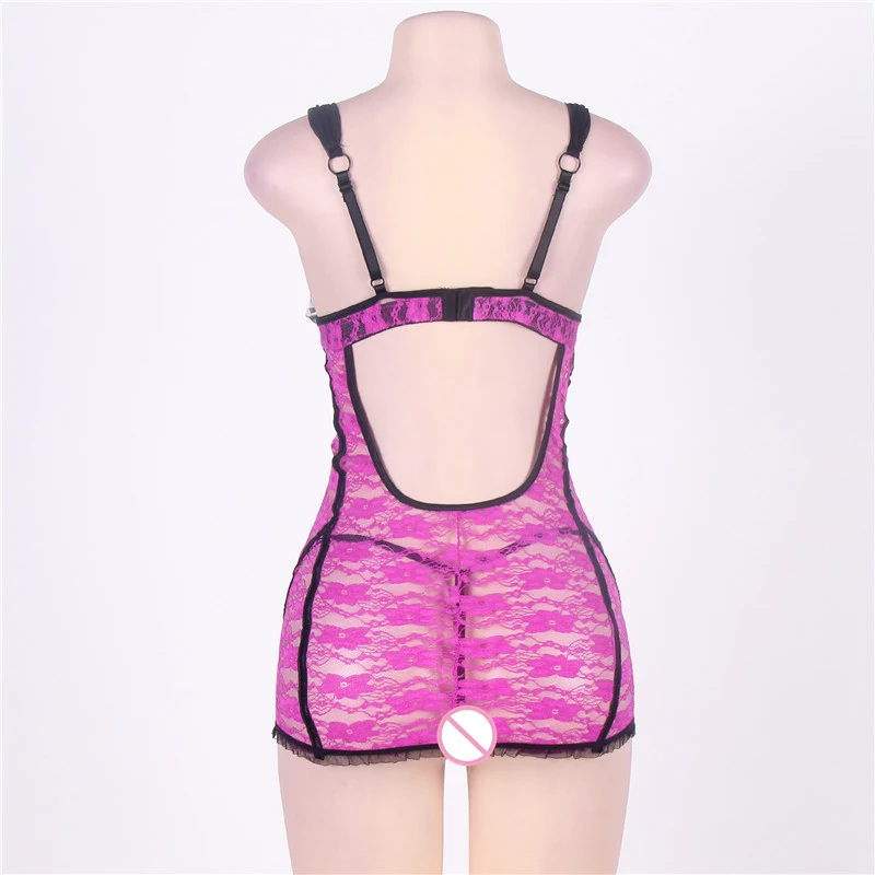 R70150 Baby Doll сексуальное прозрачное женское белье эротическое Белье 5XL 6XL женское белье мини-платье большого размера с завышенной линией талии платье+ стринги+ Подвязки