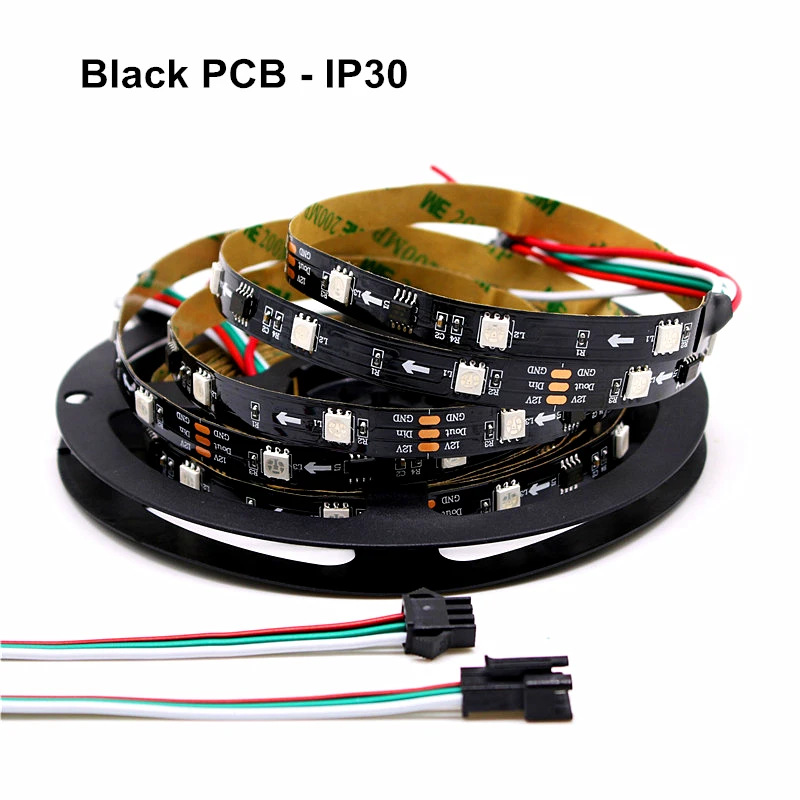 WS2811 5050 SMD RGB лента 12 В программируемая Адресуемая 30 светодиодов/м Светодиодная