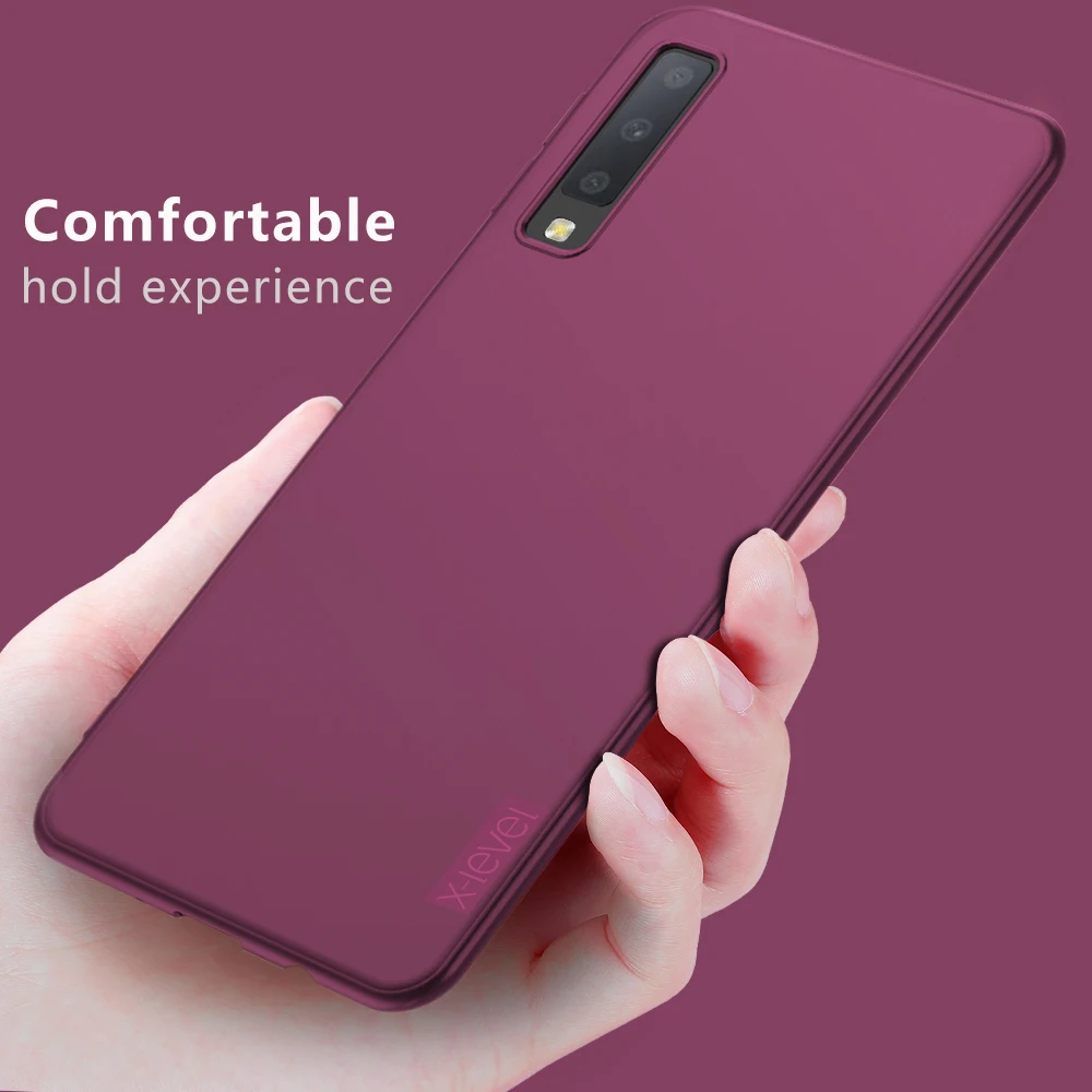 Для Samsung A7 2018 чехол Роскошный ультра тонкий матовый Мягкий ТПУ силиконовый