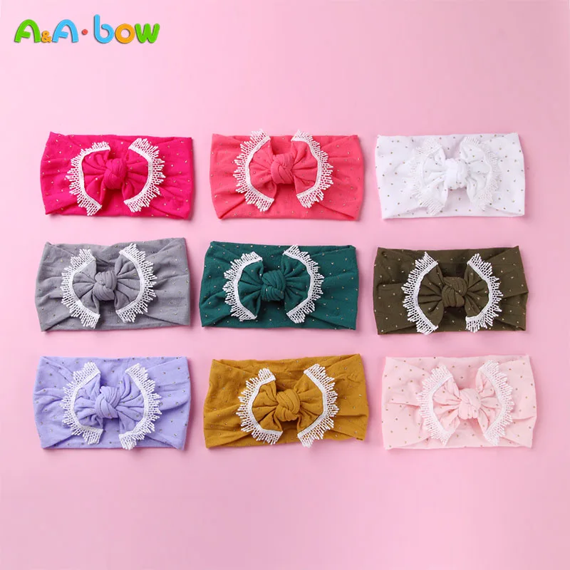 Cute Baby Kids Girls Big Bow Tie Headwear Tassel Ball Solid Color Head Wrap Bowknot Headband Stretch Cloth Hair Accessories Gift | Детская