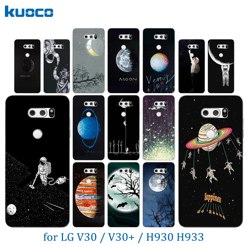 Чехол для телефона LG V30 Space Moon Pattern Прозрачный Силиконовый ТПУ H930 H930DS H933 H931 H932 VS996