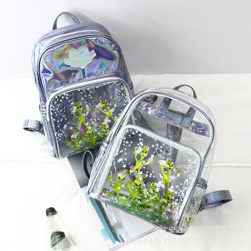 Новинка 2017 года Дизайн дамы голографическая рюкзак модные женские туфли