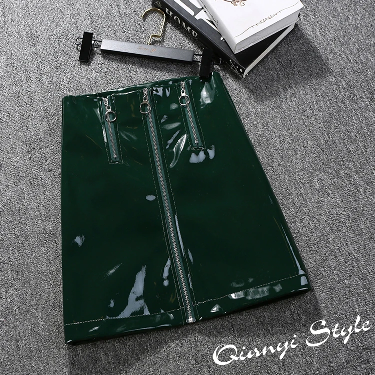 2018 новые модные женские юбки осенние и зимние из лакированной кожи юбка с высокой