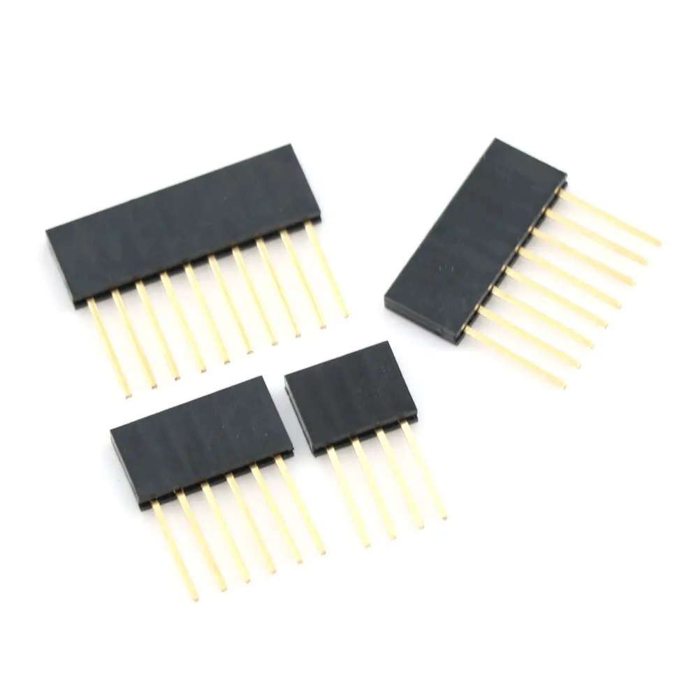 10 шт. 4/6/8/10 пин 2 54 мм штабелируемые длинные гнезда Femal Header для Arduino Щит оптовая