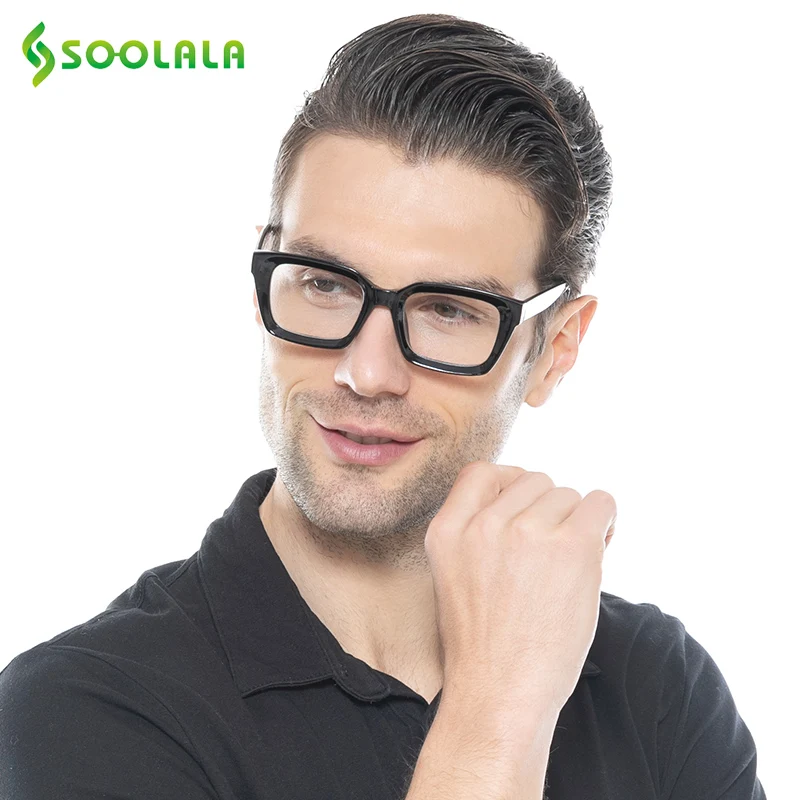 SOOLALA новые очки для чтения прямоугольной формы, Для женщин Для мужчин солнцезащитные очки с оправой, прозрачные линзы пресбиопии очки для чтения+ 0,5 0,75 1,0 1,25 до 4,0