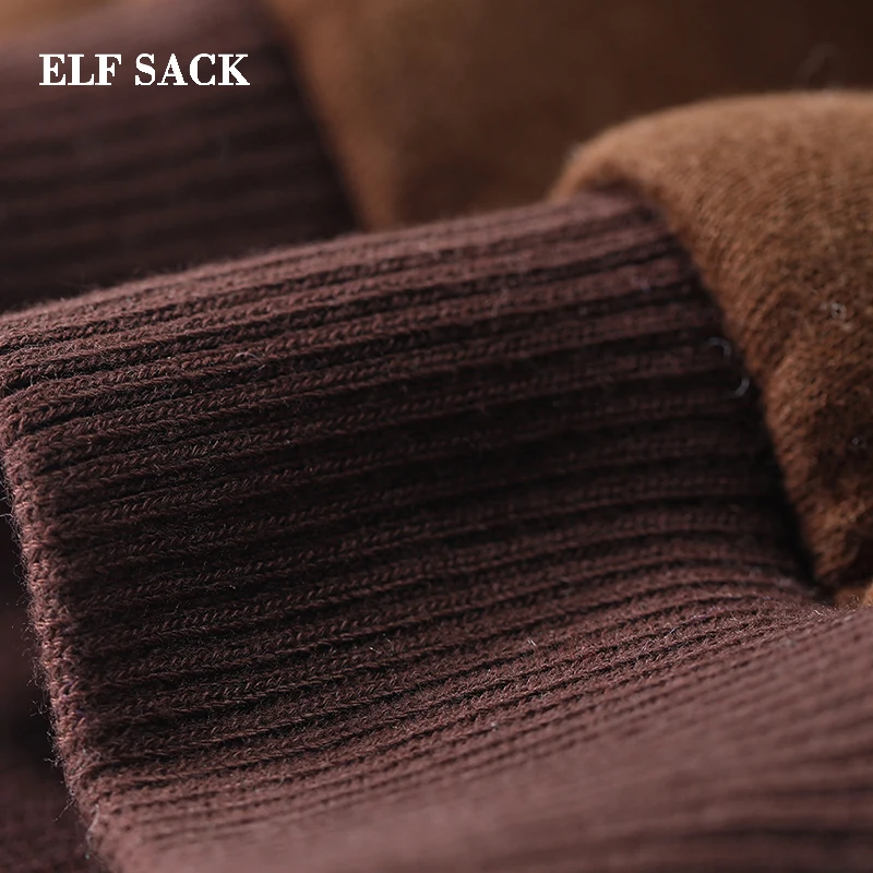 Женское шерстяное пальто ELFSACK повседневное однобортное в полоску с длинным