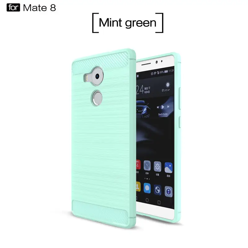 Для Huawei Коврики 8 чехол Роскошные углеродного Волокно матовый Силиконовая резина