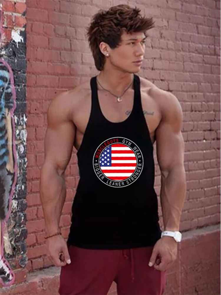 Muscleguys летняя одежда майка для тренажерных залов мужские фитнес Y Back