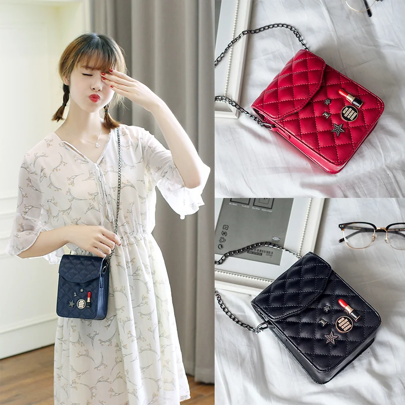 Для женщин сумка 2018 Новый корейский версия Lingge цепи телефон диагональ посылка