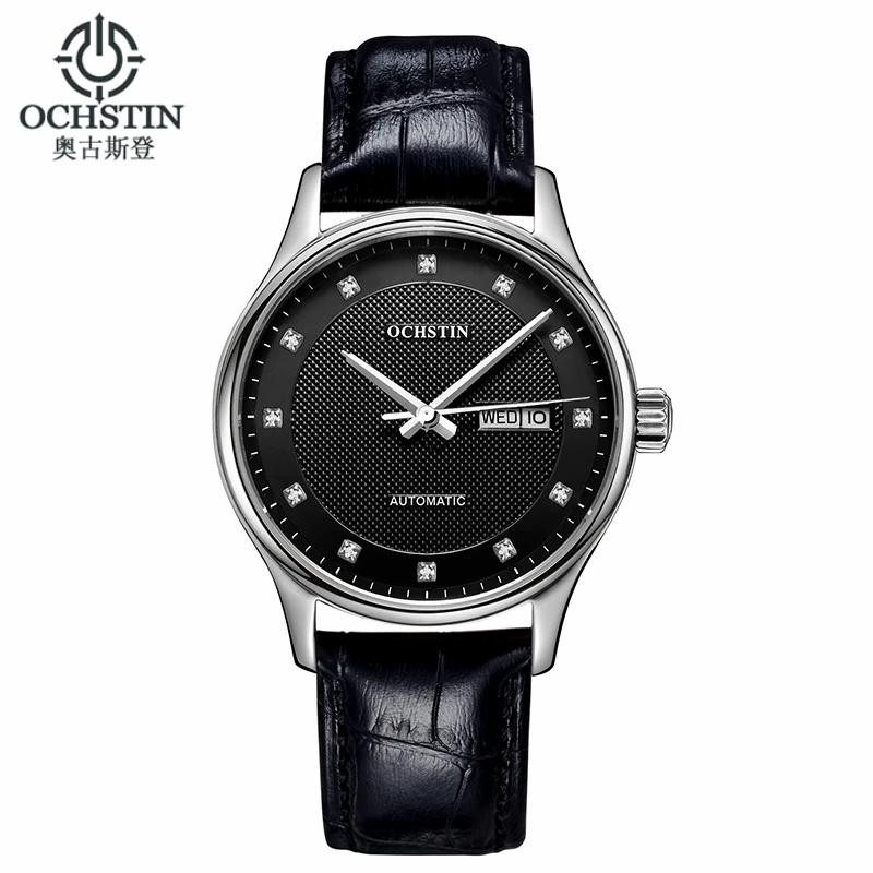 Ochstin Classic Automatic Watch Men Military Genuine Leather Strap Watches Luxury Brand Dress Wristwatches Women Reloj Hombre