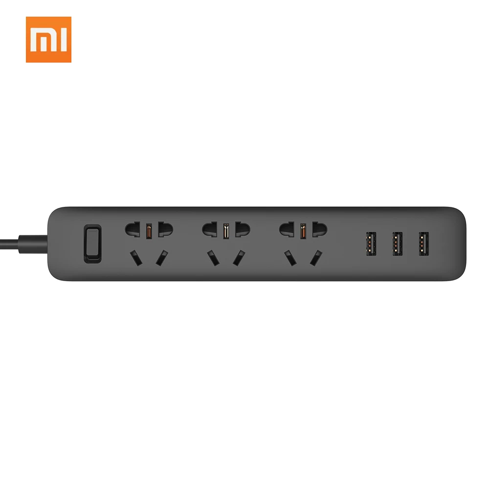 Xiaomi power Strip с 3 USB удлинительным гнездом, многофункциональная быстрая зарядка, силовая полоса, переходник, 10A 2500 W