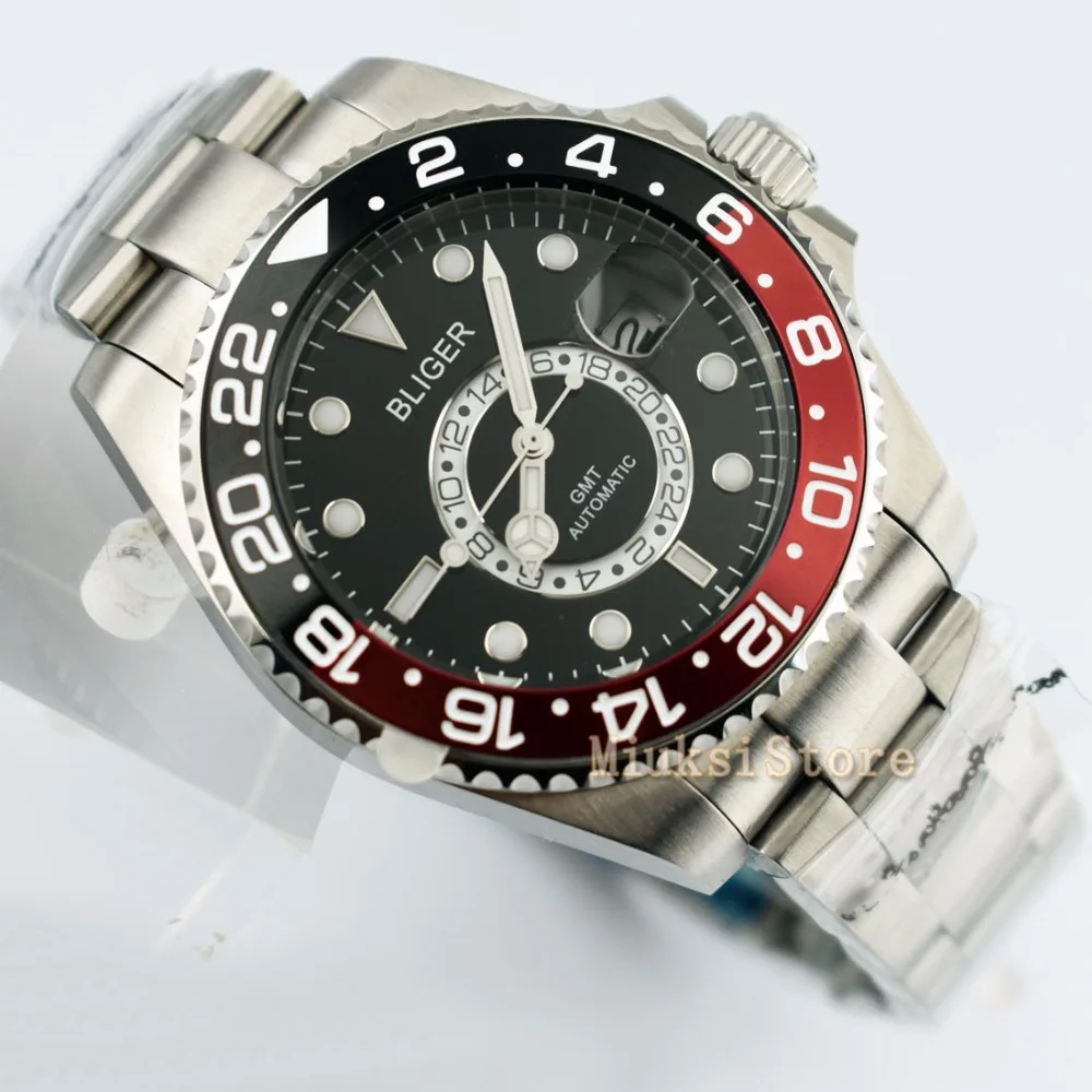 43 мм D'origine черный montre mode pour Top marque automatique multifoncments homme календириор мужские Lumineux |