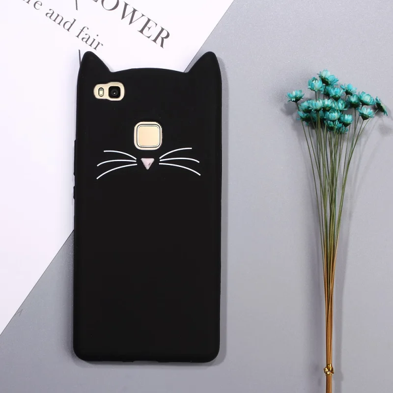 DULCII Phone Case for Huawei P10 Lite P9 P8 2017 Cover cat funda coque Silicone Cute Smartphone 3D Cat Bag |