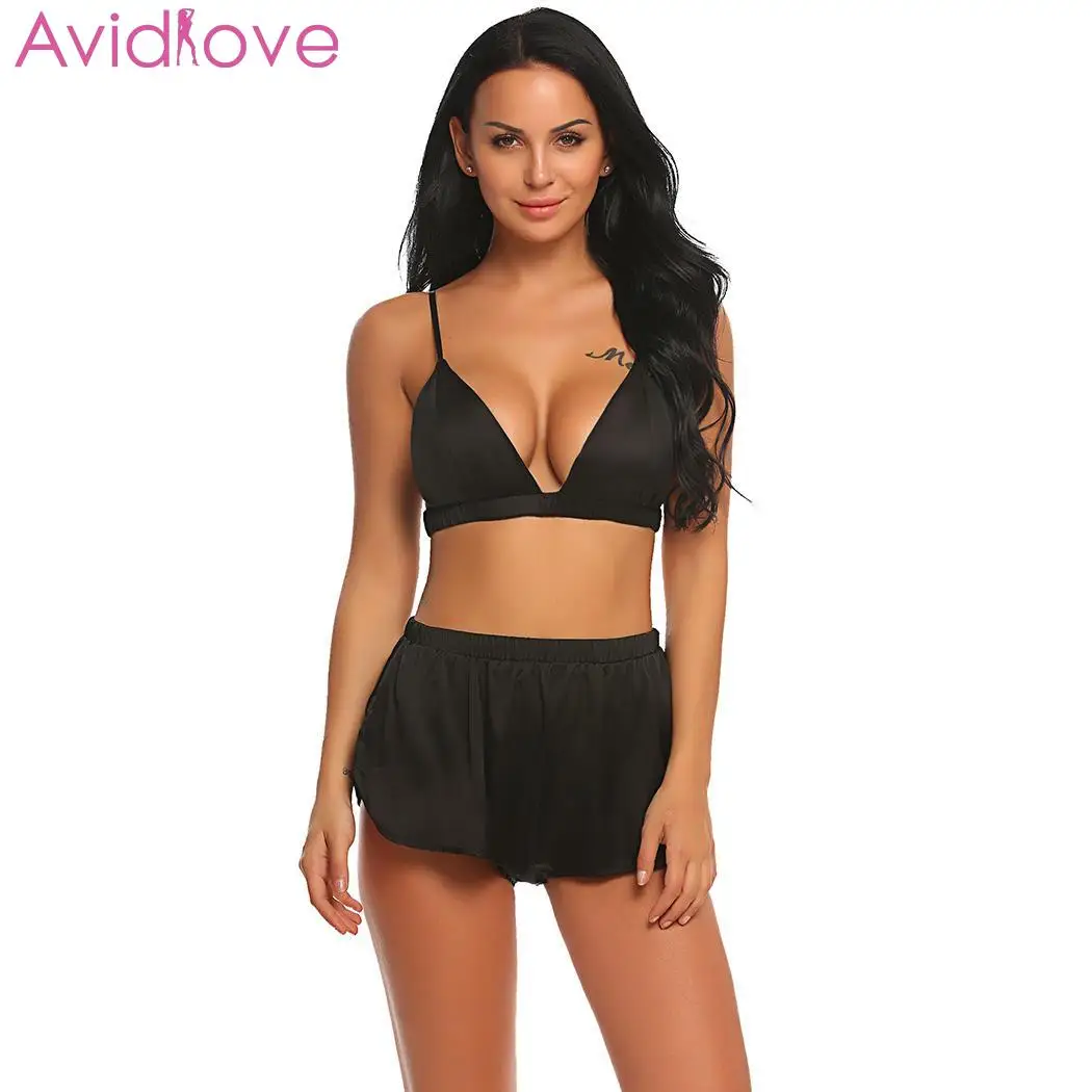 Avidlove Camisola сексуальное женское белье Ночная рубашка пижамы с шортами женский