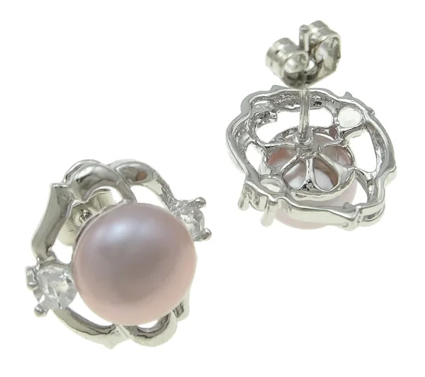 Лидер продаж серьги гвоздики из натурального пресноводного жемчуга серебристые