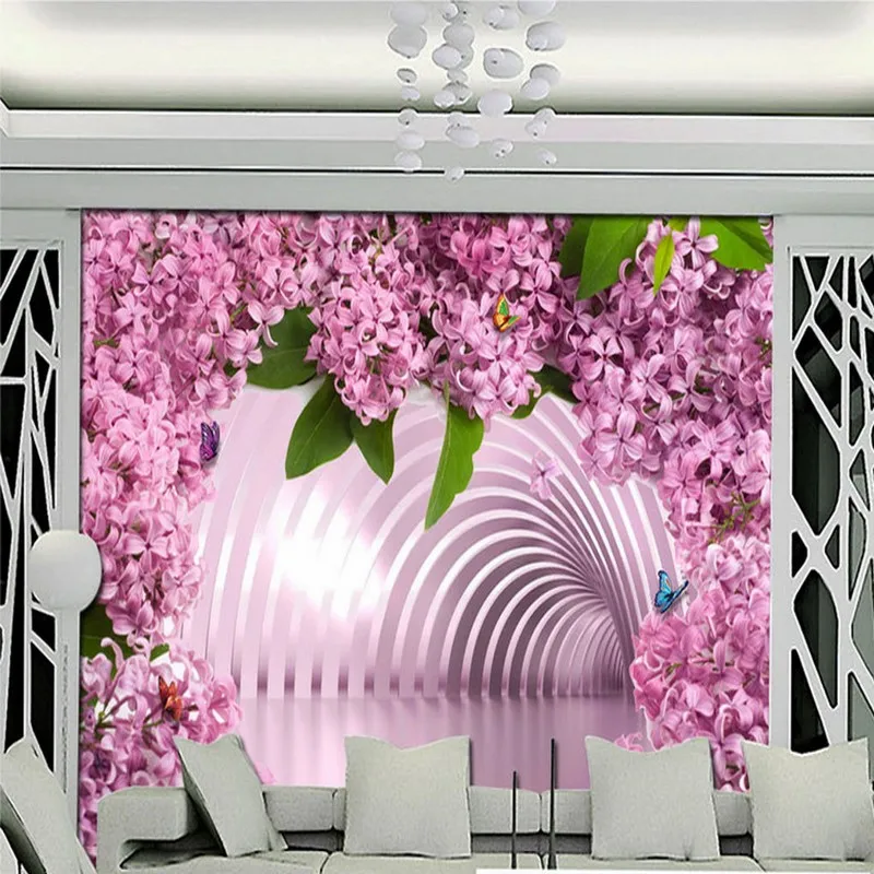 Пользовательские 3d росписи 3D пространства Расширенный розовый Леди бабочка