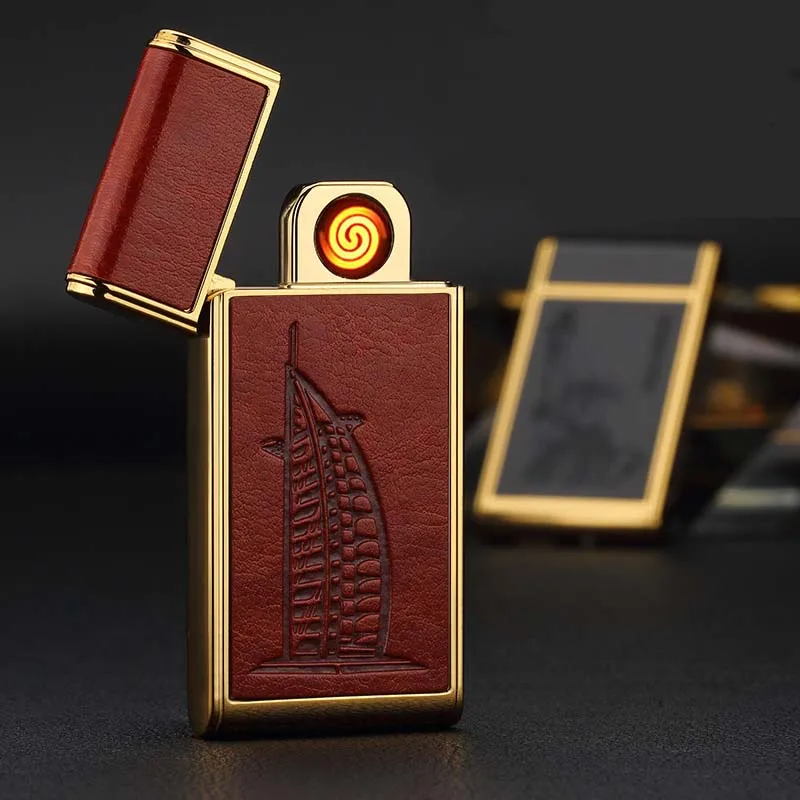 Модная Зажигалка для сигарет ветрозащитная зарядка Usb креативные зажигалки