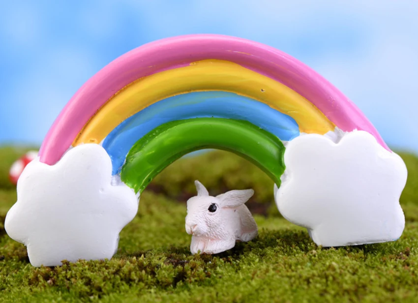 Sale 1 Pcs/lot Mini Resin Small Rainbow Fairy Garden Decor Crafts Home DIY Miniature | Дом и сад