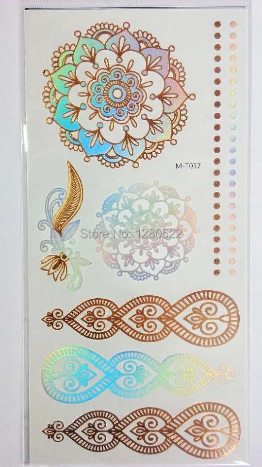 Золотые татуировки 12 листов/партия меняющие цвета металлические флеш-татуировки