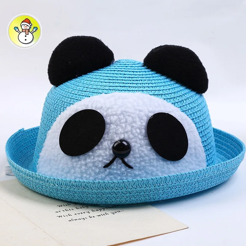 Дети Вс Шляпы Шляпа Ребенок Летом Стиль Beach Sun Cap Cute panda Cat Уши Сплошной Цвет |