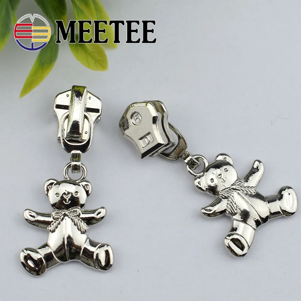 10 шт. Meetee 5 # Ремонтный комплект с мультипликационным медведем застежкой-молнией и