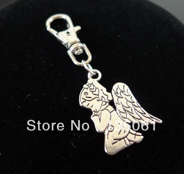 Винтажное серебряное кольцо для ключей с изображением девушки ангела помолите