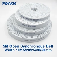powge arc tooth pu white htd 5m open timing belt width 101520253050mm polyurethane steel 5m 20mm htd5m synchronous pulley