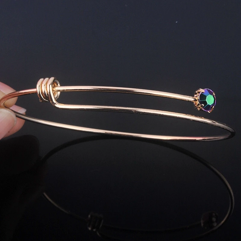 1 шт. позолоченные и серебряные проволочные браслеты из нержавеющей