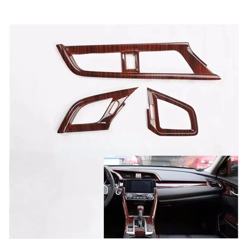 

For Honda Civic 2016 2017 2018 ABS Front Air Vent Outlet Dashboard Console Frame Trim Cover Molding Car Styling Accessories