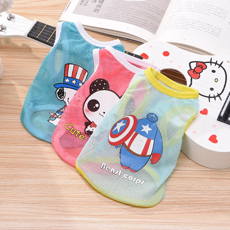 Cute Dog Vest Clothes for Dogs Mesh Breathable Coat Small Medium Puppy Cats Hoodie Teddy Chihuahua Lovely Clothing | Дом и сад