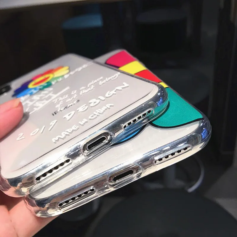 Милый цветной чехол для телефона с цветами iphone XS 12mini 11 Pro Max XR X 6 6s 7 8 plus SE 2020 модный