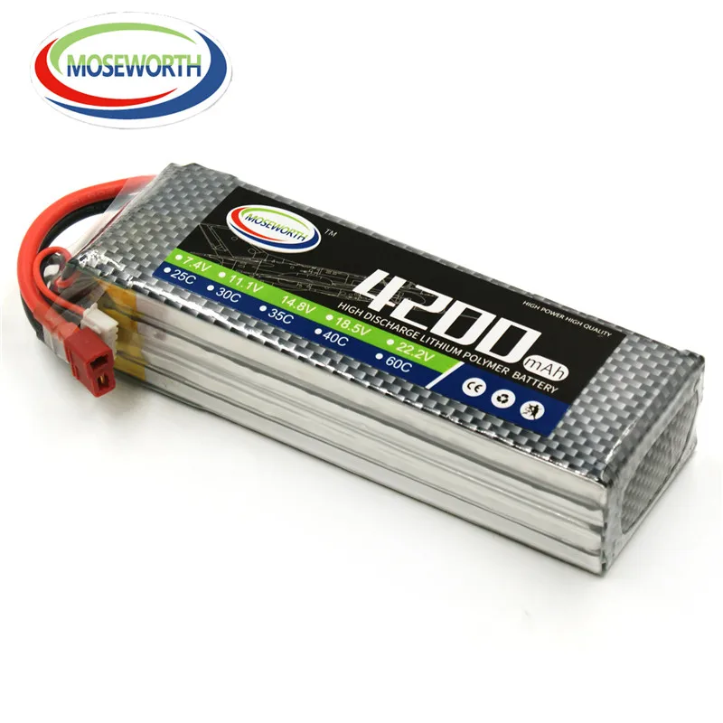 MOSEWORTH 4S 14 8 v 4200 30c RC Дрон lipo батарея для rc самолета вертолета автомобиля Бесплатная